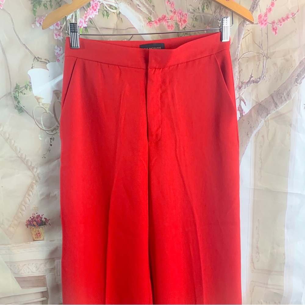 SOLD THE ANDAMANE Red Karla Wide Leg Trousers - Picture 3 of 11
